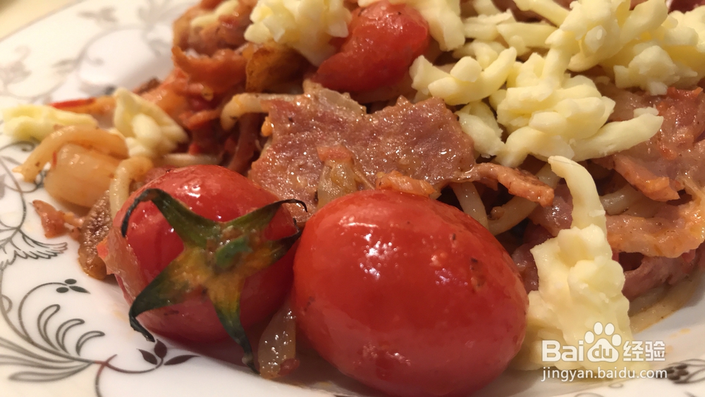 做饭小白一看就会的番茄培根虾仁意面