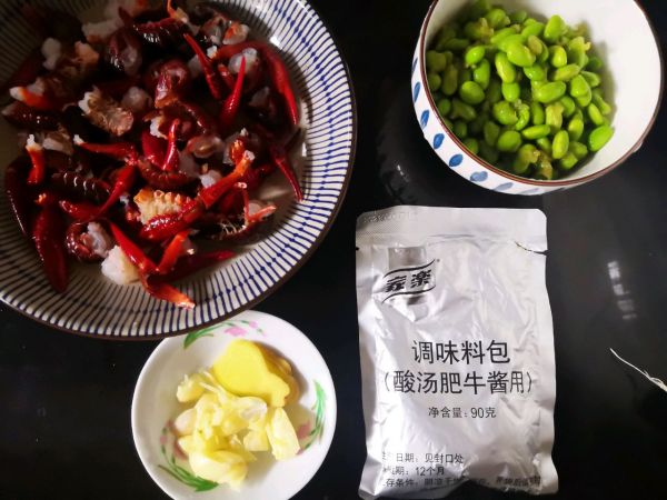 家乐酸汤小龙虾煮毛豆