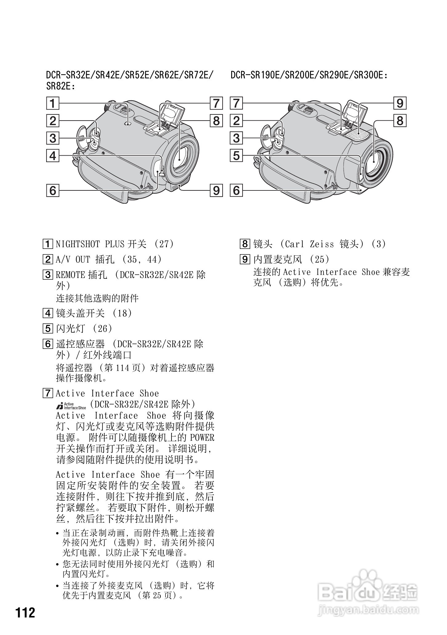 索尼DCR-SR200E数码摄像机使用说明书:[12]