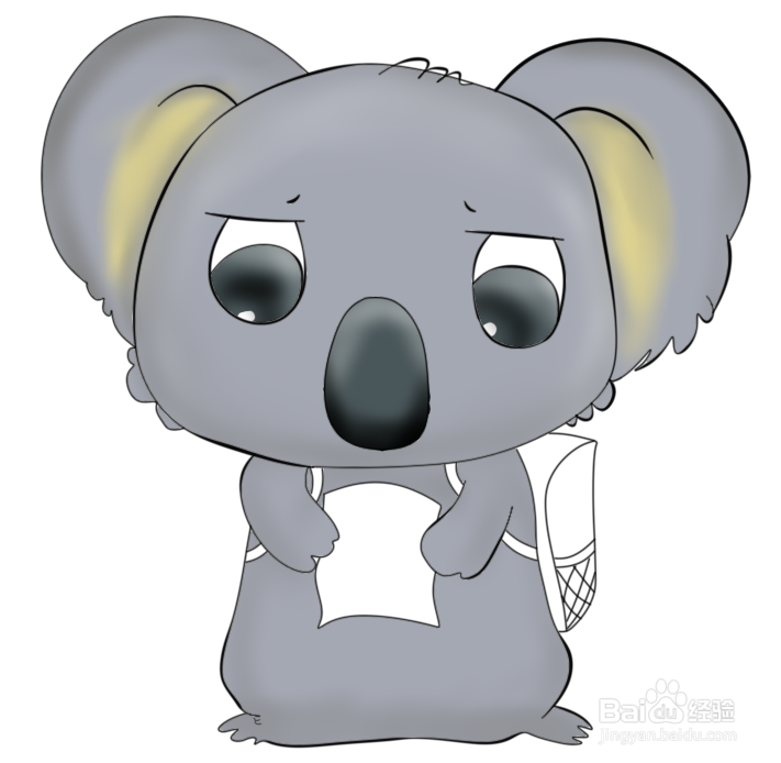 简笔画--Q版惶恐的考拉画法