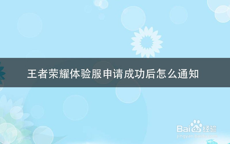 王者荣耀体验服申请成功后怎么通知