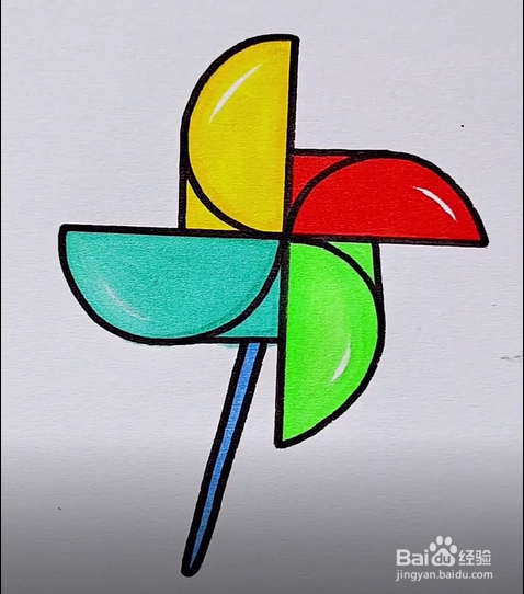 怎么快速画一个风车