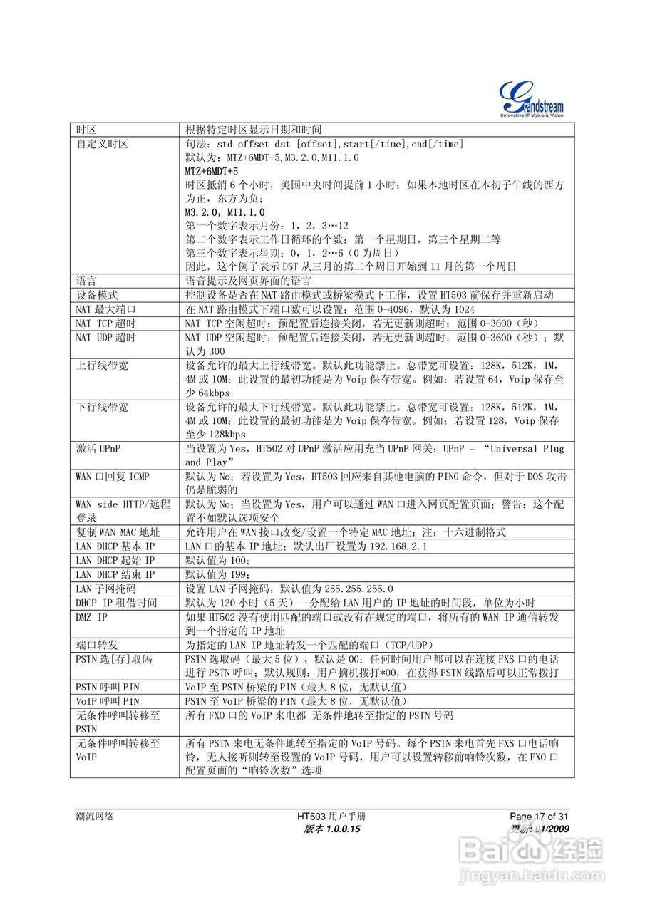 Gtandstream HT503双FXS口模拟电话适配器用户手册:[2]