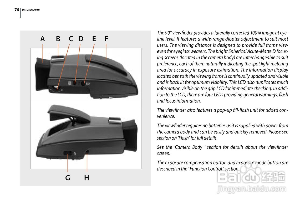 哈苏 H1D数码相机说明书:[8]