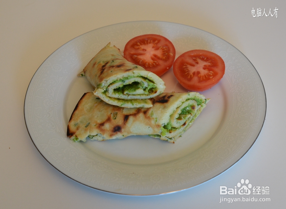 系列美食：[91]葱油蛋饼夹牛油果