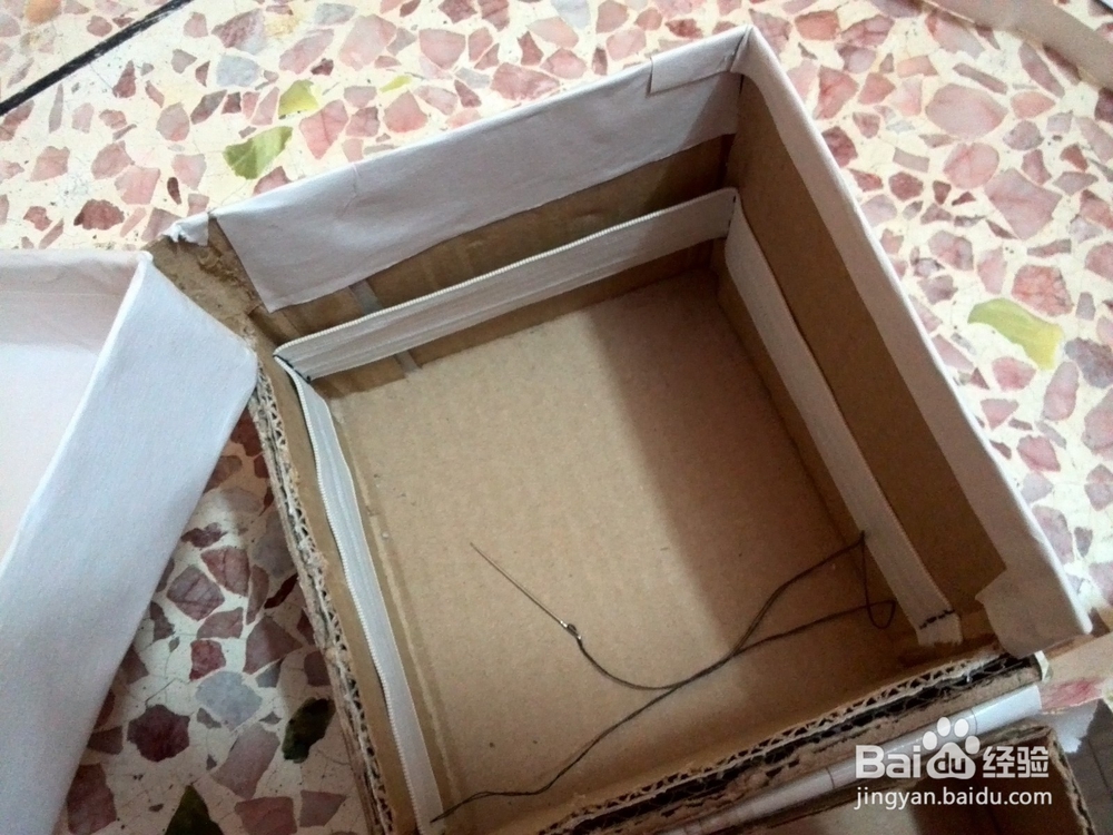 DIY手工纸箱旋转收纳盒针线盒