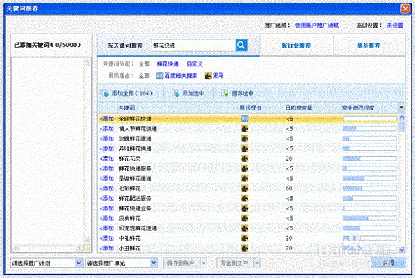 百度推广设置关键词
