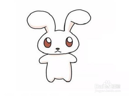 今天画一只眼睛红红的小兔子