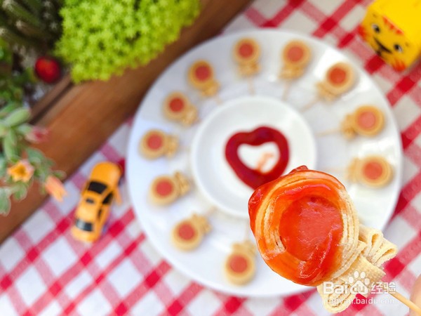 豆皮火腿棒棒糖的做法步骤