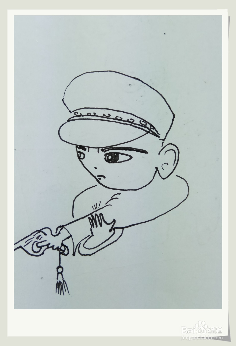 怎样画钢笔画“小警官”
