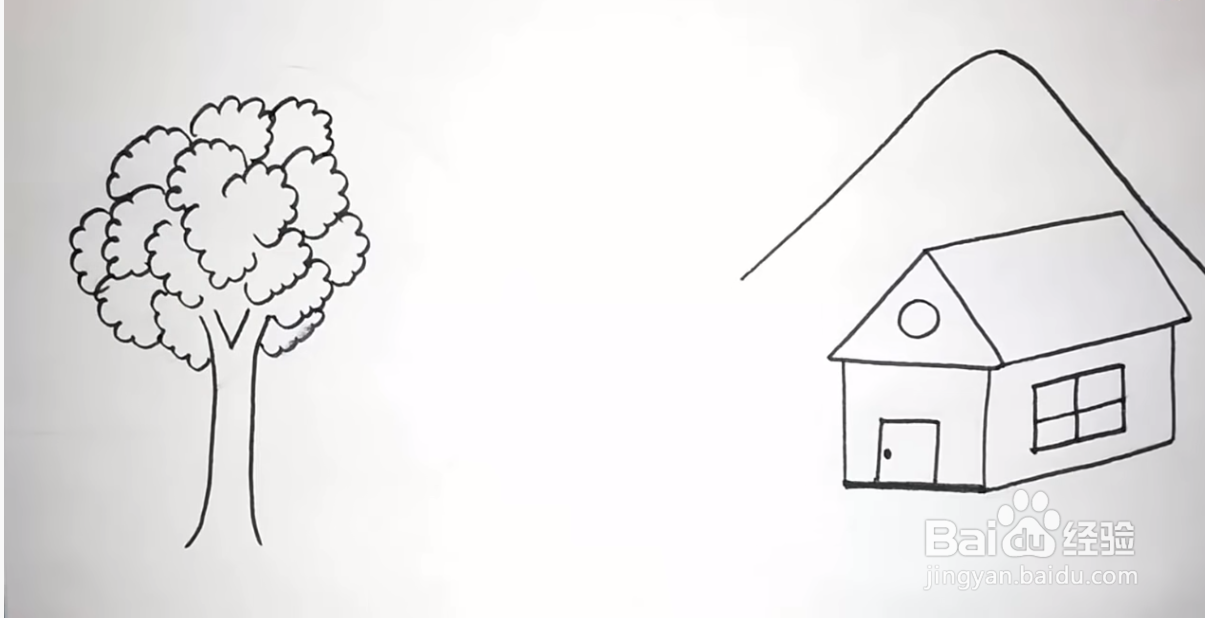少儿简笔画——如何用彩笔一笔一笔画乡村