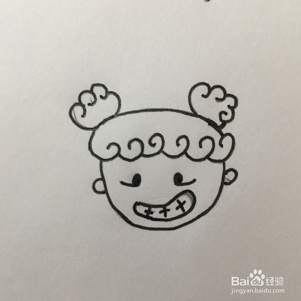 卷毛丸子头怎么画