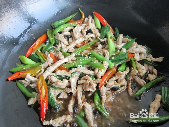 双椒豆豉炒肉丝