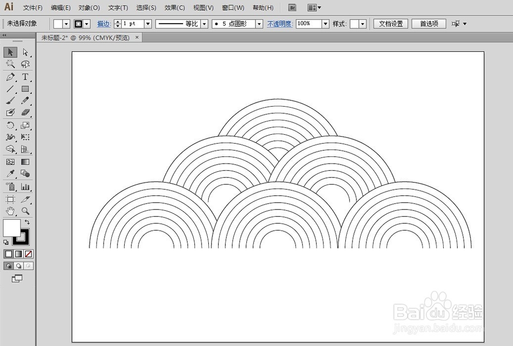 AI教程：[164]等边距的波浪图案怎么绘制？