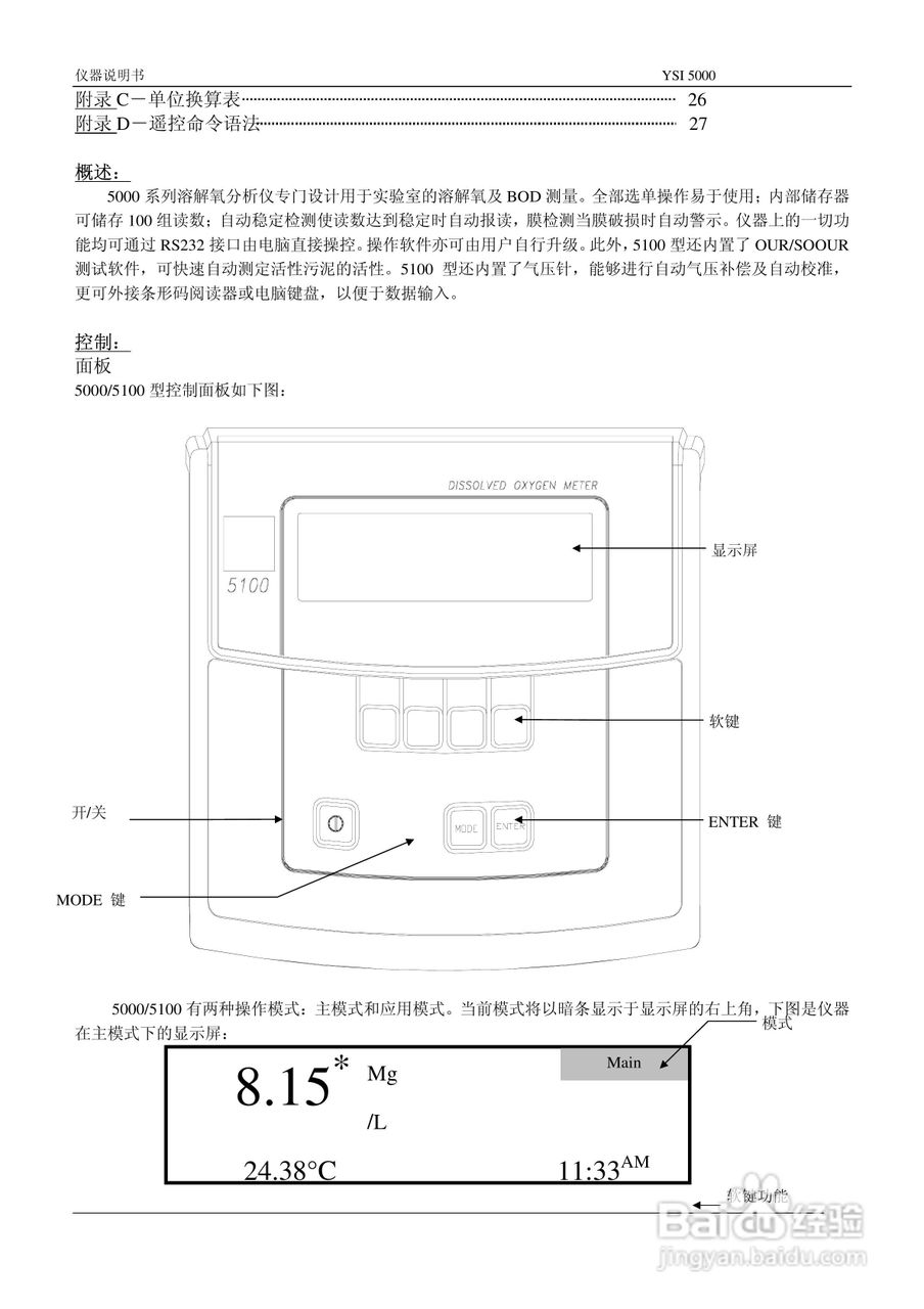YSI5000/5100溶解氧测量仪操作手册:[1]