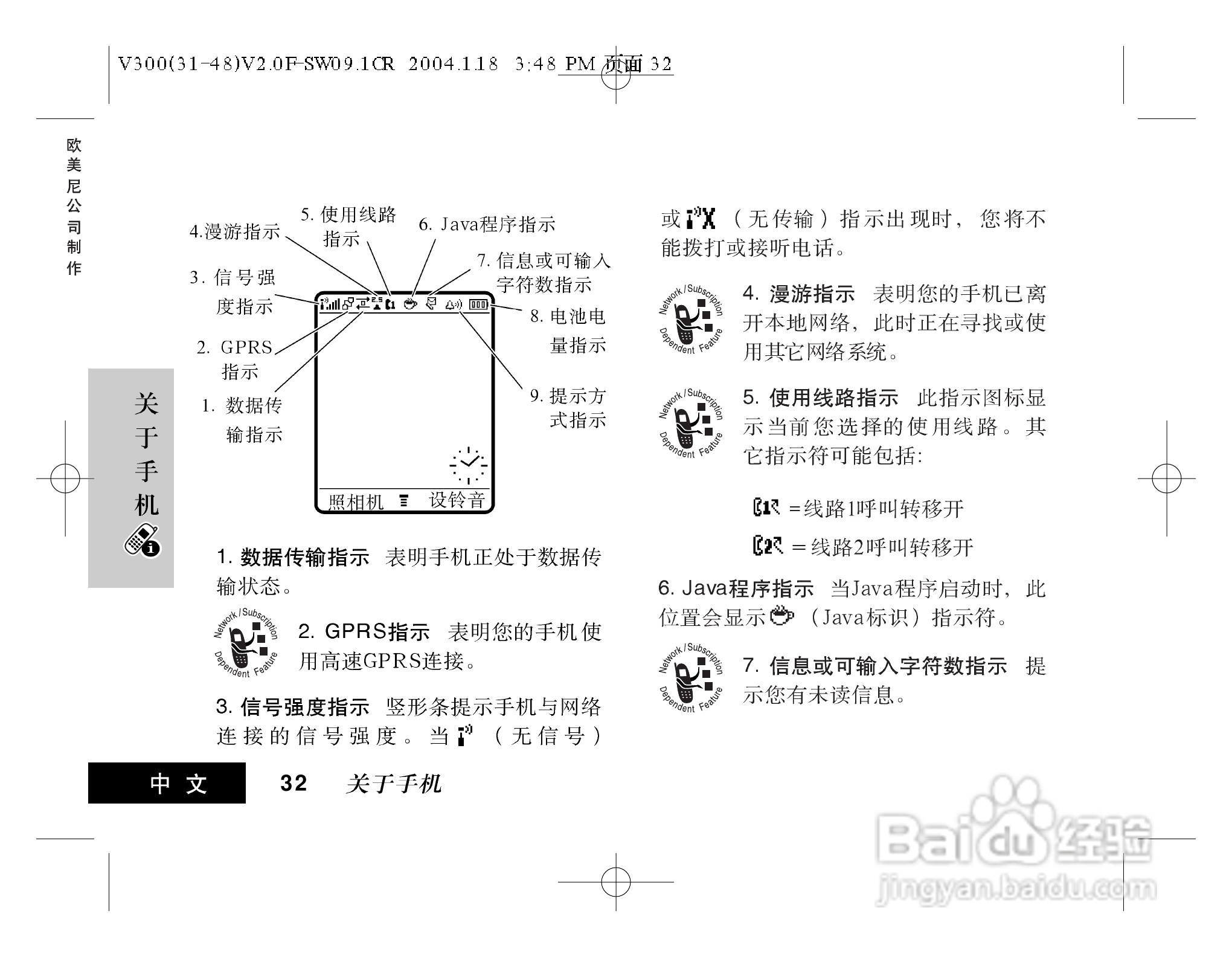 摩托罗拉V300手机使用说明书:[4]