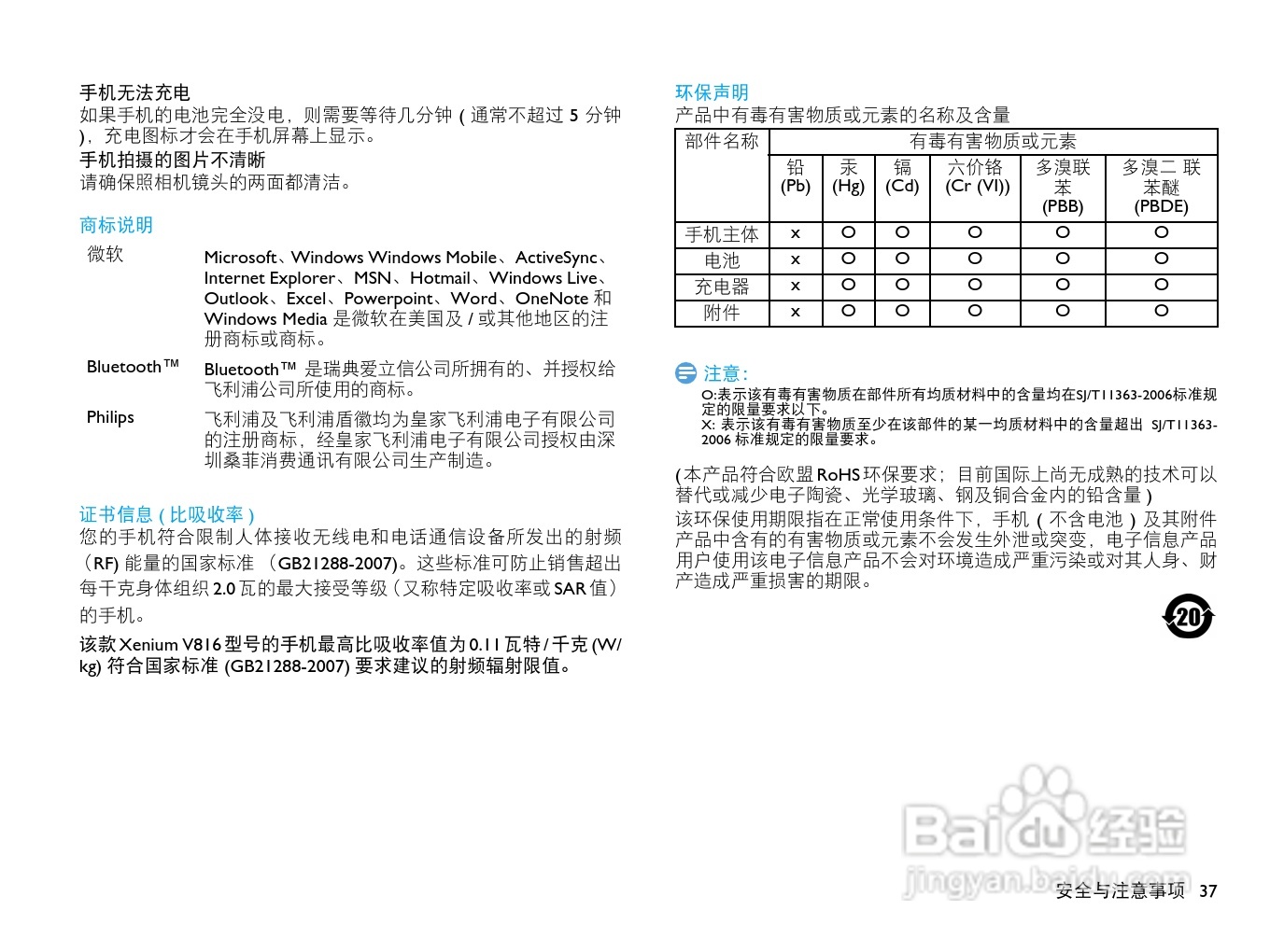 飞利浦 T910使用说明书:[4]