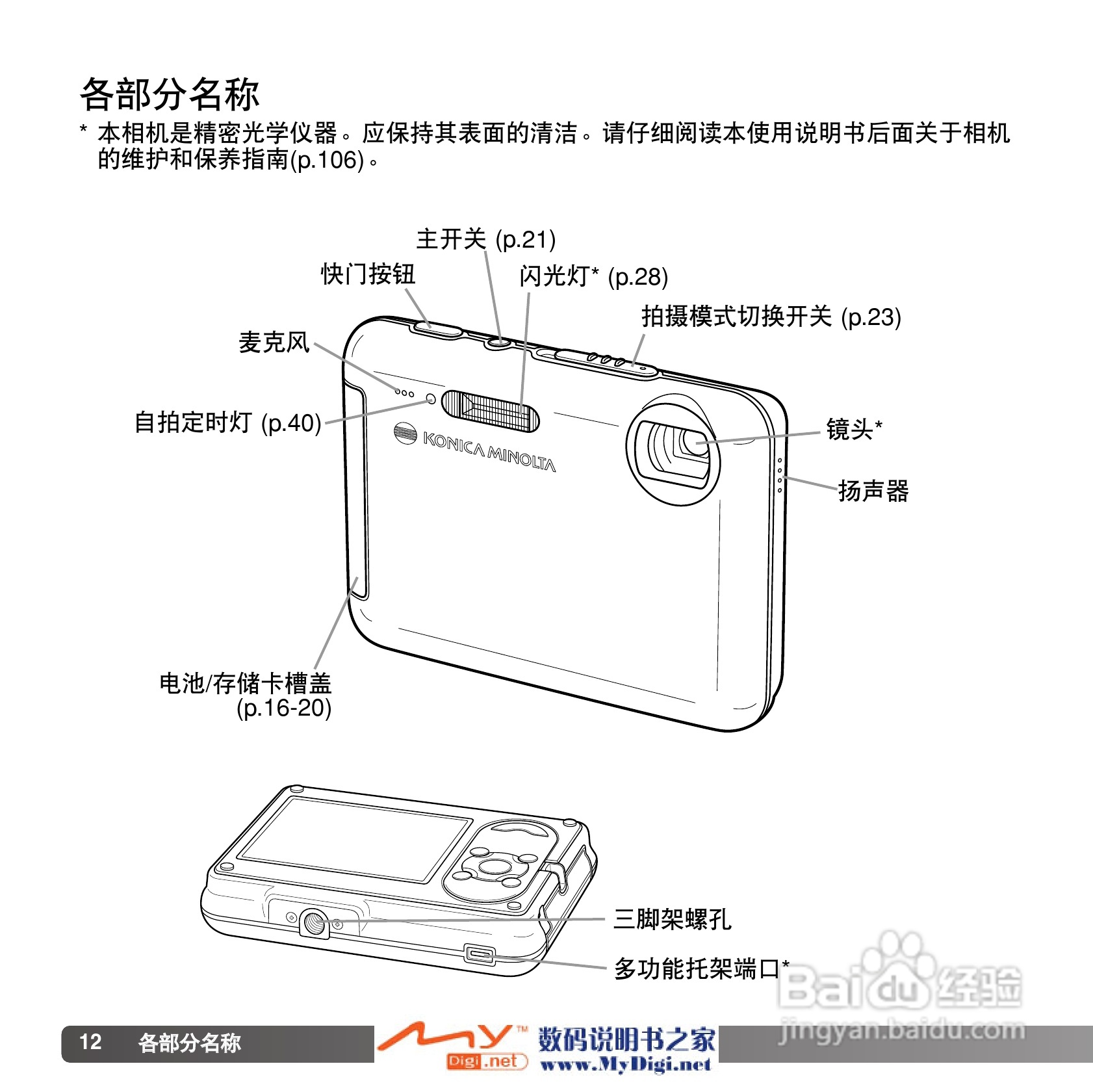 柯尼卡美能达 Dimage X1数码相机说明书:[2]