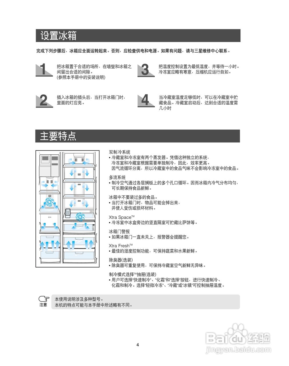 三星RS24KLDW电冰箱使用说明书:[1]