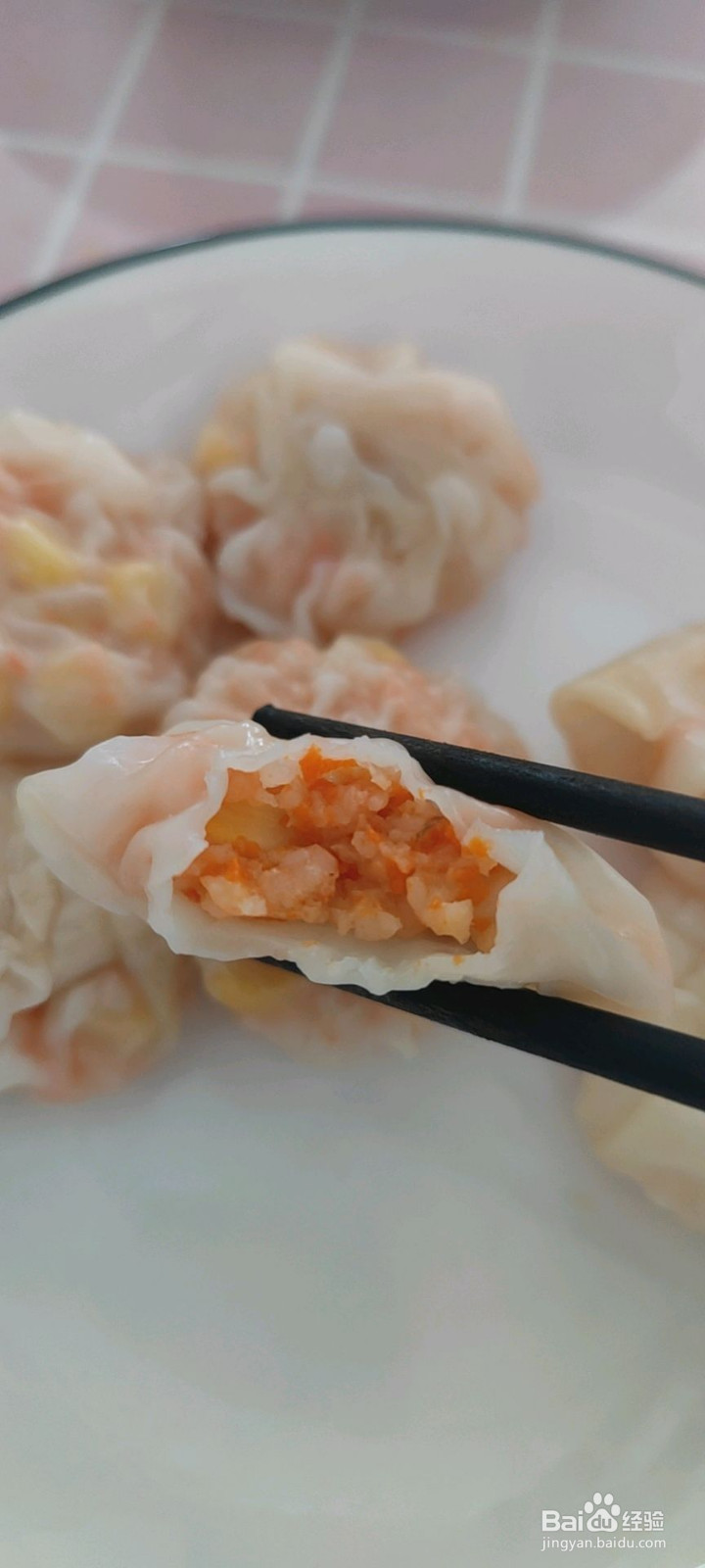玉米虾仁蒸饺的做法