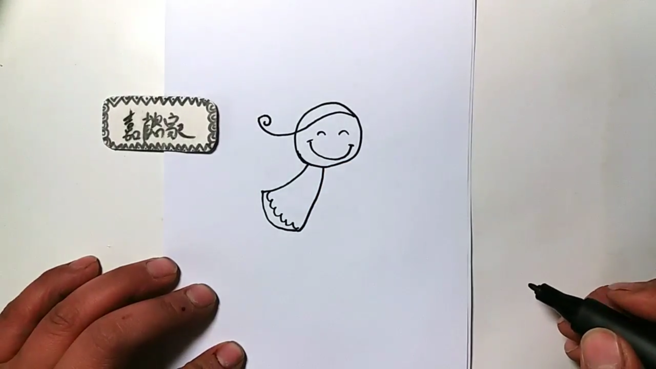 亲子简笔画小天使怎么画