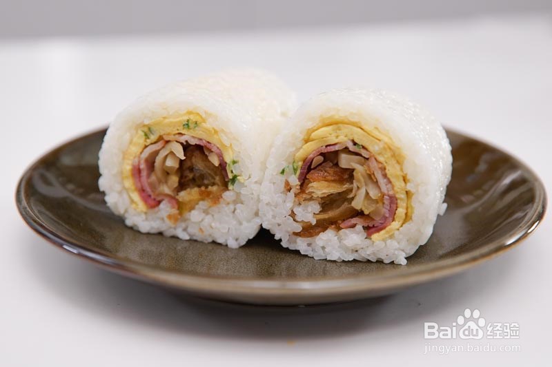 培根葱花蛋饭卷