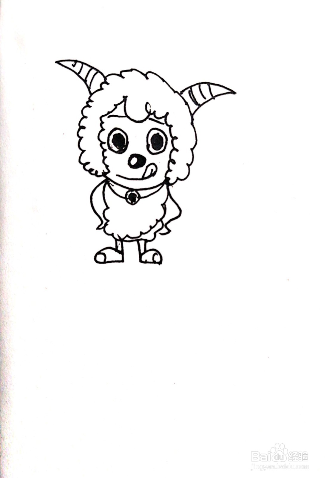 喜洋洋线描画怎么画