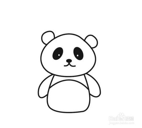 在身体上画一条线哦,还有熊猫可爱的手臂