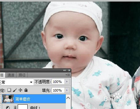PS给可爱宝宝照片加上漂亮的淡青色教程