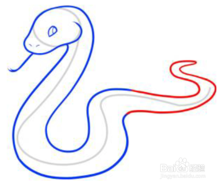 黑曼巴蛇怎么画卡通图片