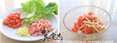 北极虾生菜咸味粥