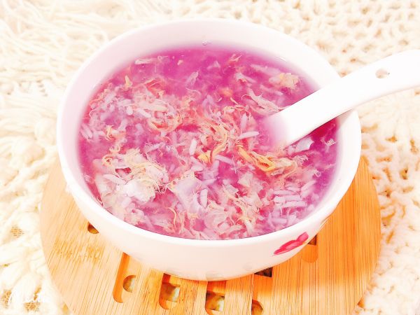 紫薯醪糟鸡蛋汤