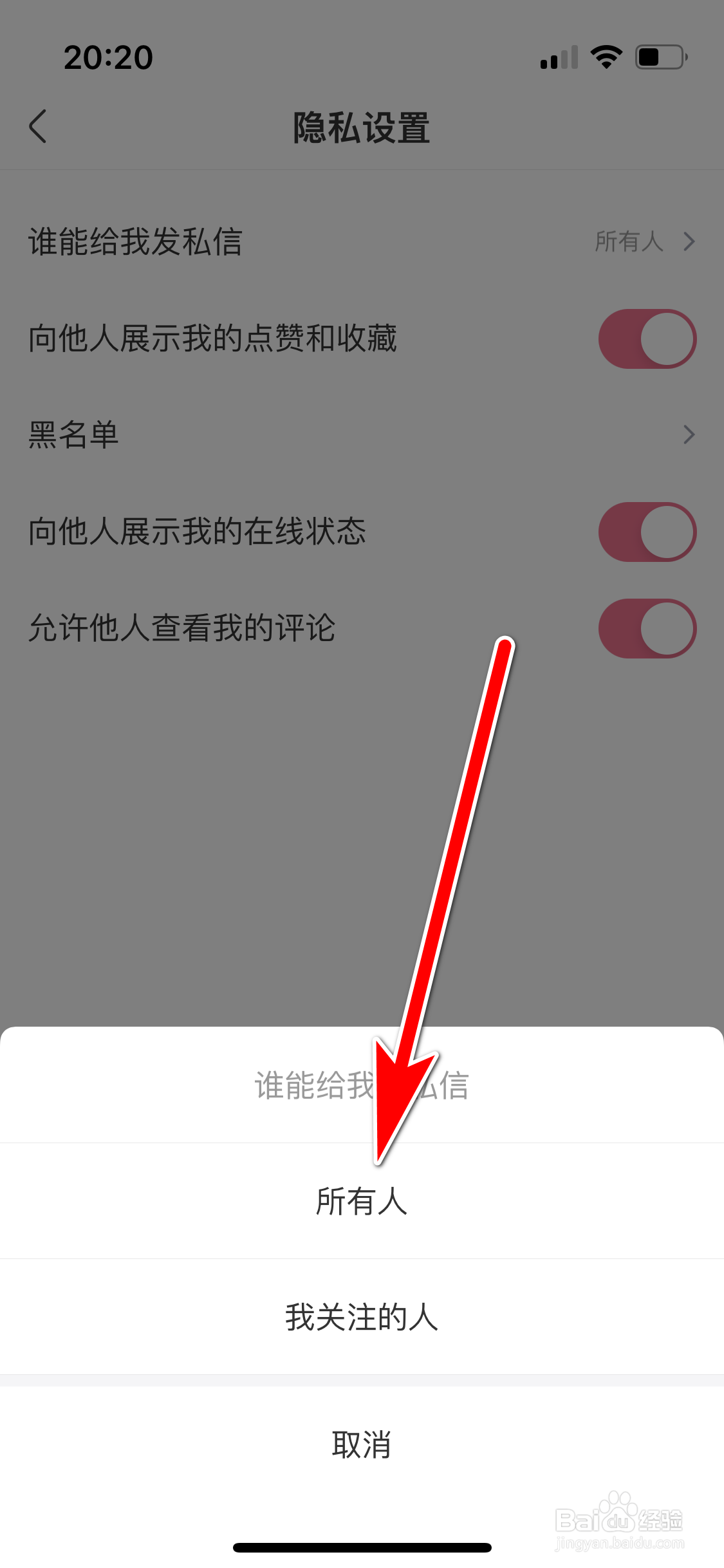 皮皮搞笑如何允许所有人给我发私信