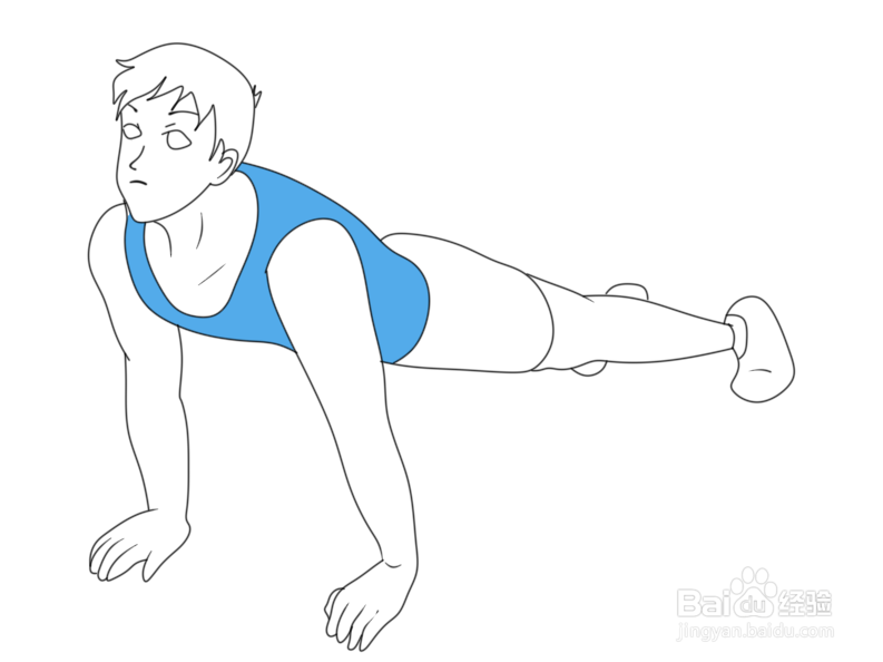简笔画--做俯卧撑男孩的画法