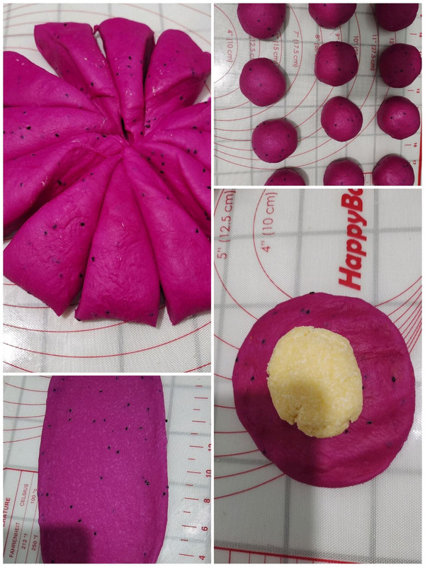 火龙果椰蓉面包