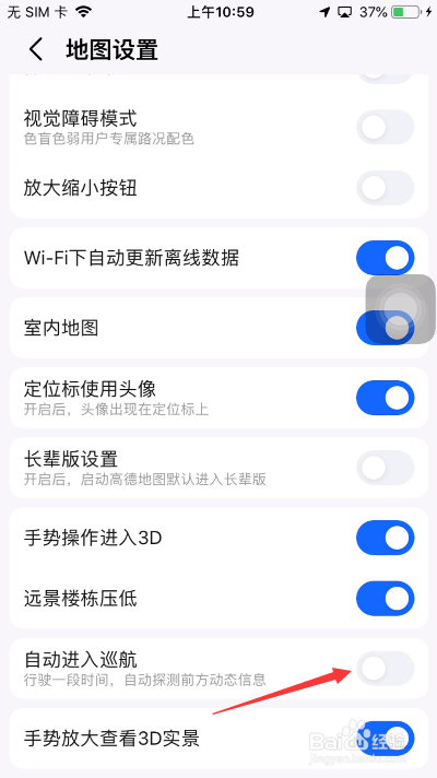 高德地图怎么关闭自动进入巡航