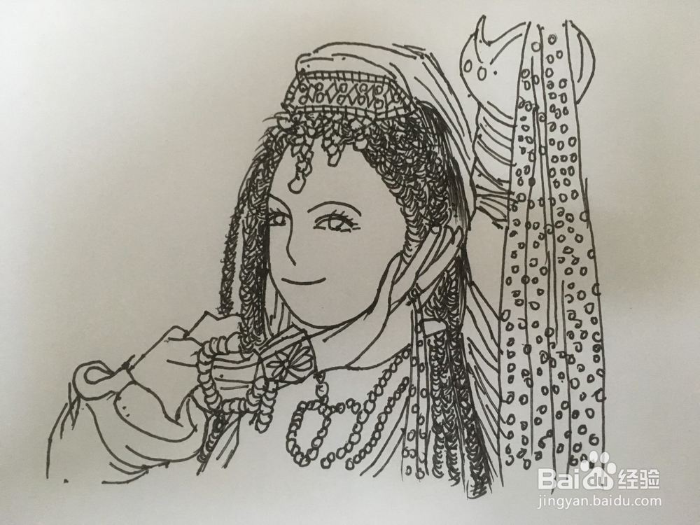 如何画出《风中奇缘》的骊姬来(迪丽热巴系列)