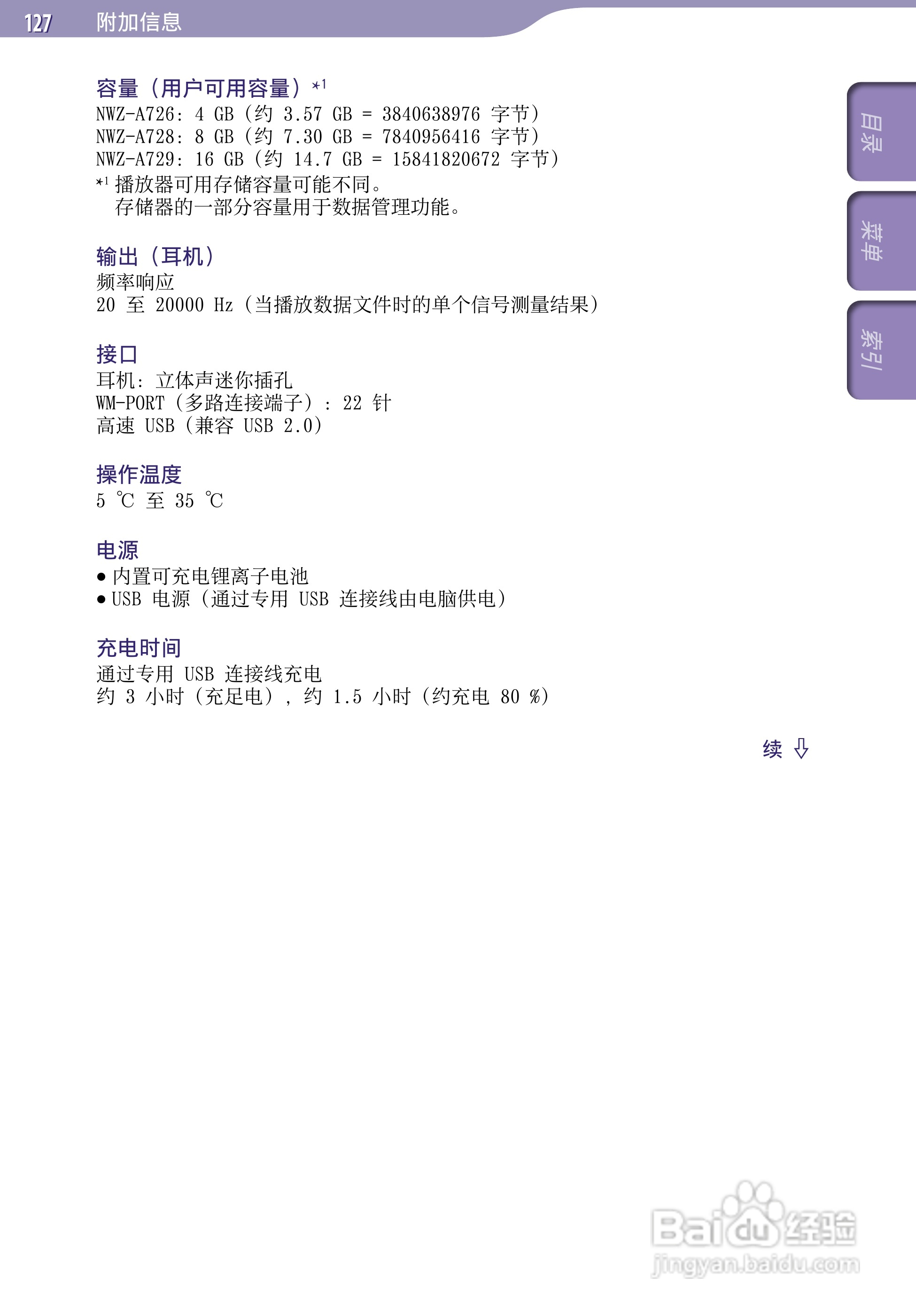 SONY索尼NWZ-A726数码影音使用说明书:[13]