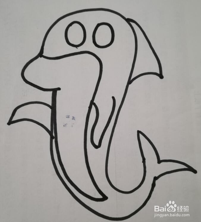 简笔画 卡通鲨鱼的画法