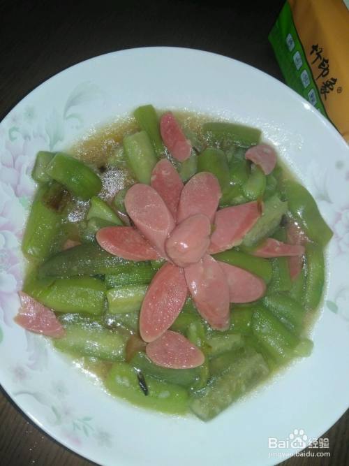 丝瓜炒火腿的做法