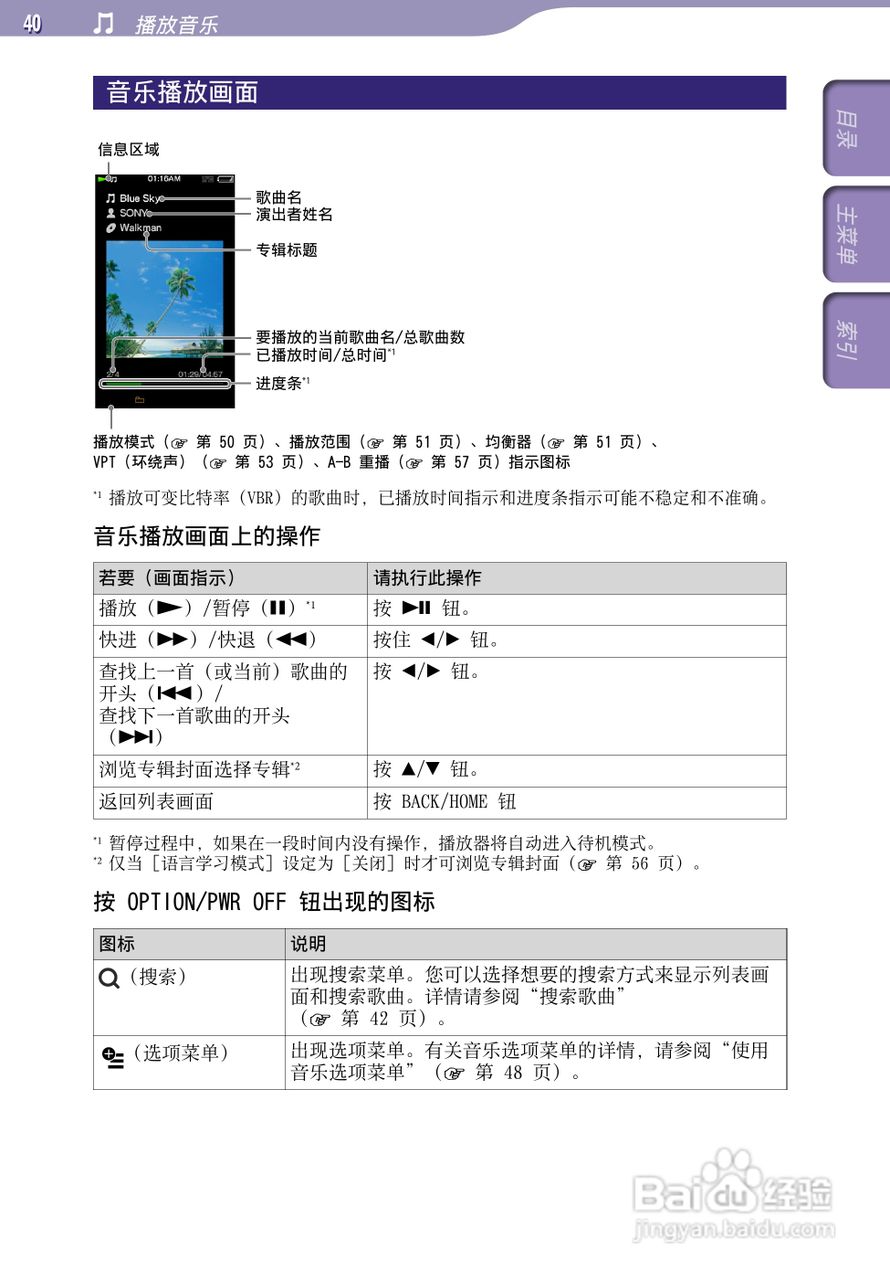 SONY索尼NWZ-A846数码影音使用说明书:[4]