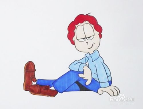 加菲猫主人怎么画