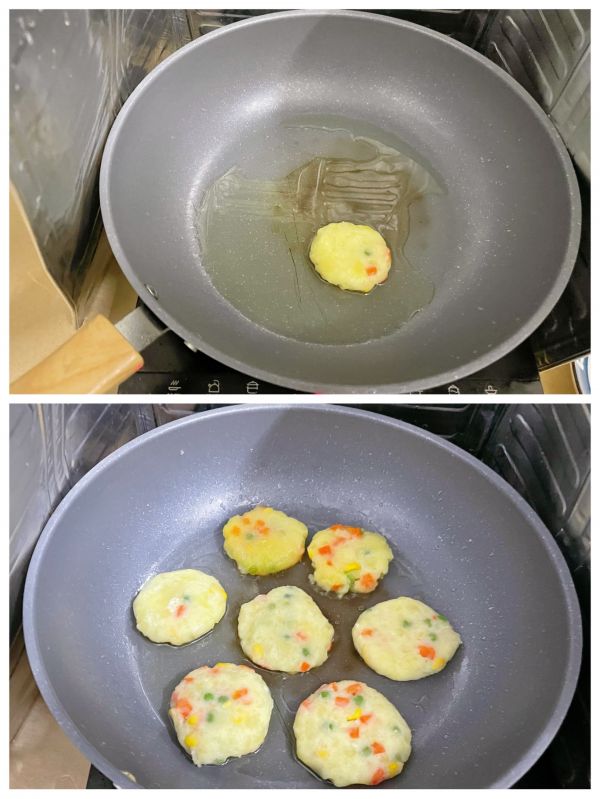 胡萝卜玉米青豆粒土豆饼