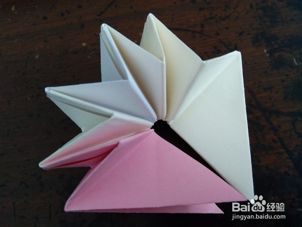 立体折纸—六角星形花朵怎么折