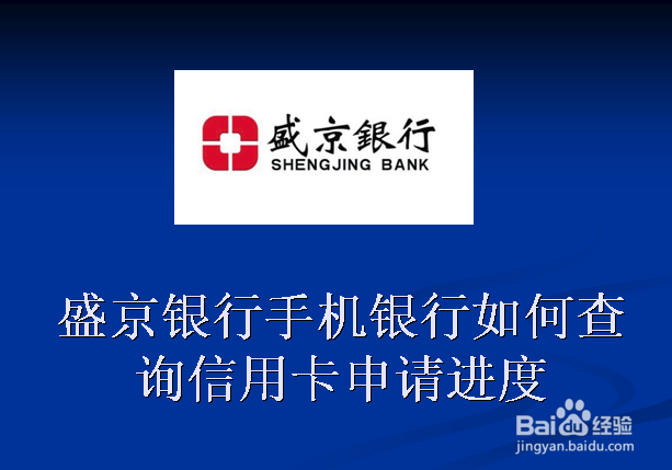 <b>盛京银行手机银行如何查询信用卡申请进度</b>
