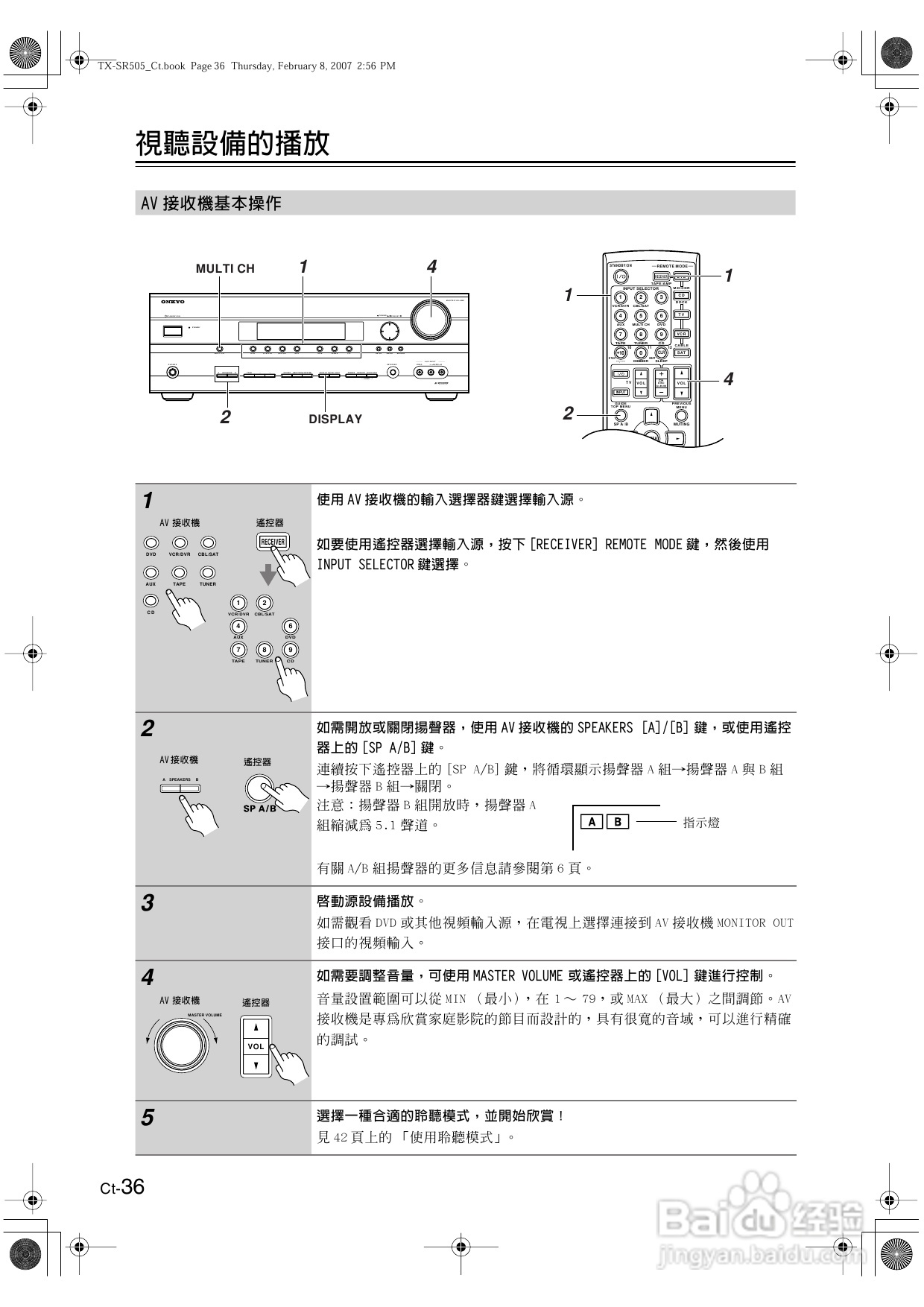 安桥TX-SR505型影音扩大机使用说明书:[2]