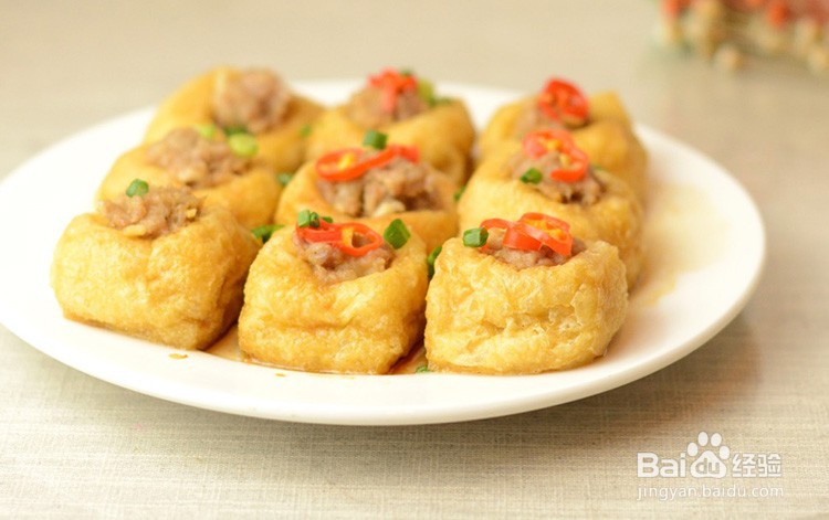 油豆腐酿肉怎么做