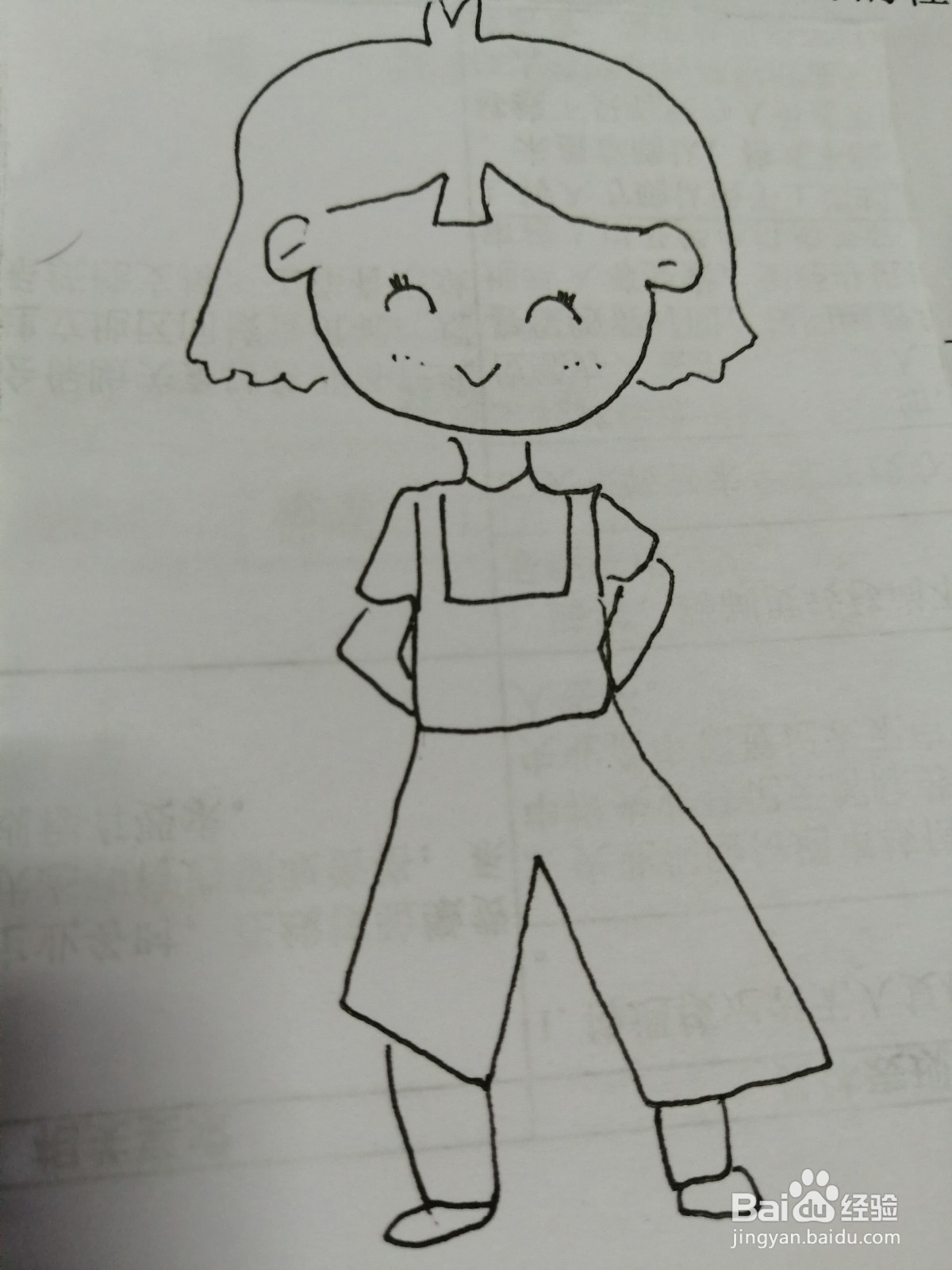 酷酷的小女孩怎么画