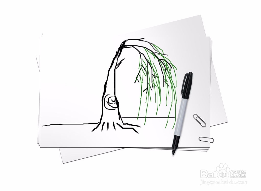 柳树怎么画图片