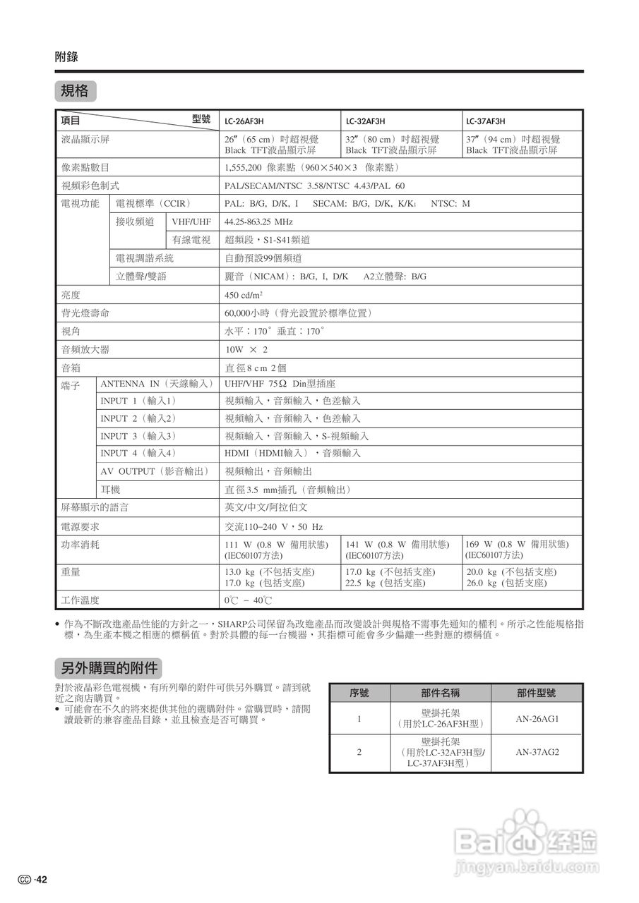 声宝LC-37AF3H型液晶电视机说明书:[5]